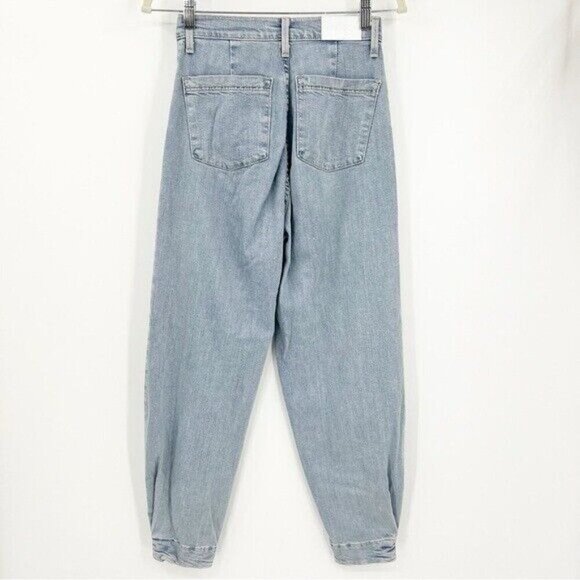 Pistola Silva High-Waisted Jeans 24 Barrel Leg Light Wash Trendy - Picture 4 of 10